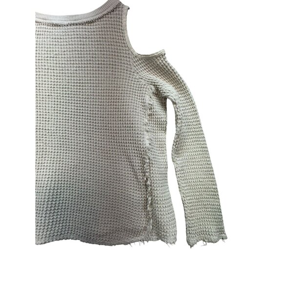 Free People Womens Cold Shoulder Knit Sweater Ivory Size XS Cream - Picture 12 of 13